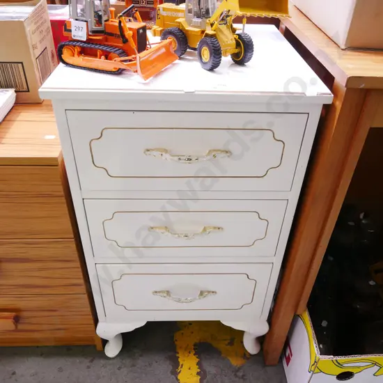 mdf white painted cab leg bedside cabinet