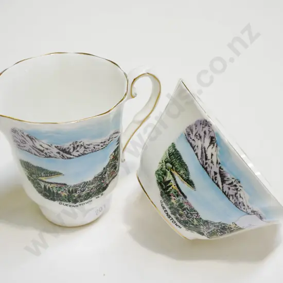 Queenstown souvenir ware creamer and sugar