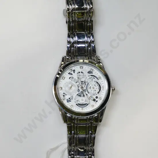 stainless steel wristwatch