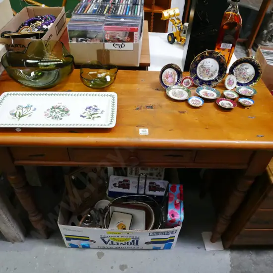 recycled rimu turned leg singler drawer hall table H-760  W-100 D-400