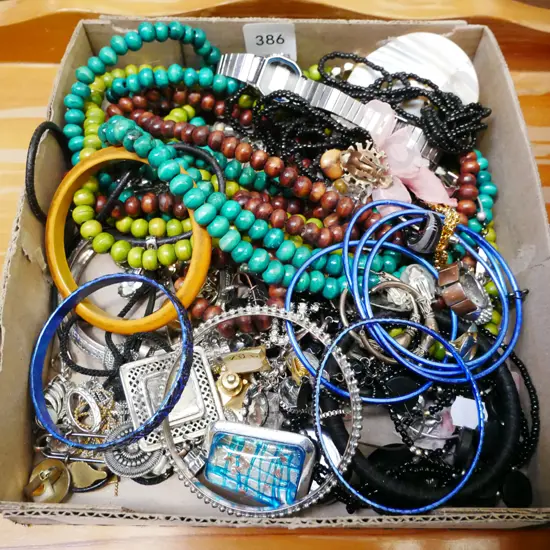 tray of costume jewellery