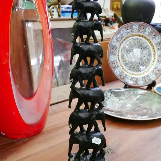 carved ebony elephants figurine H-360