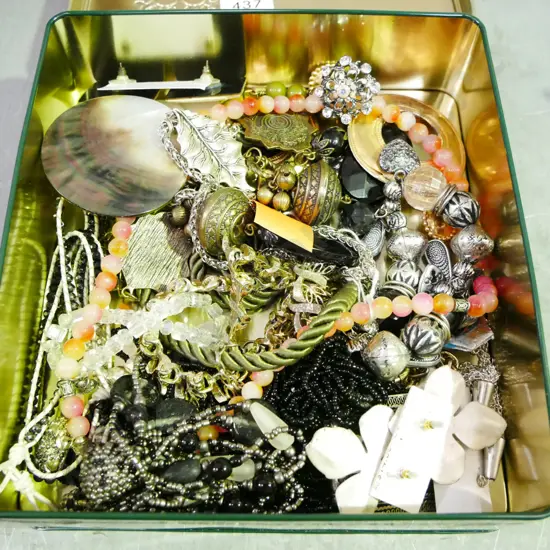 tin of costume jewellery