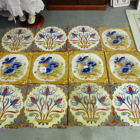 12x ceramic tiles from a cast iron fire surround