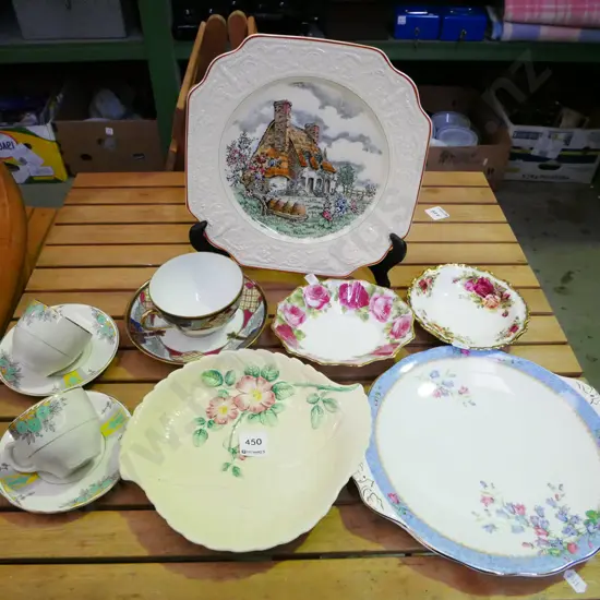 cups, saucers, Carlton plate, Crown Devon plate etc