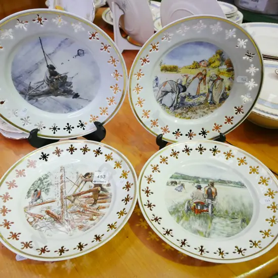 4x pierced Royal Copenhagen wall mounted plates