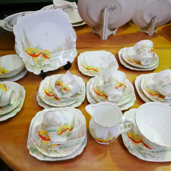 teaware; trios, cake plate etc