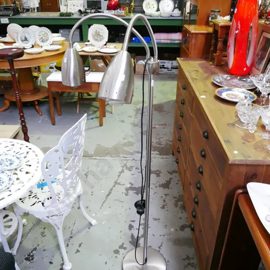 twin bulb adjustable standard lamp