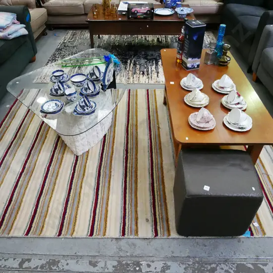 striped floor mat - some stains L-2300 W-1610