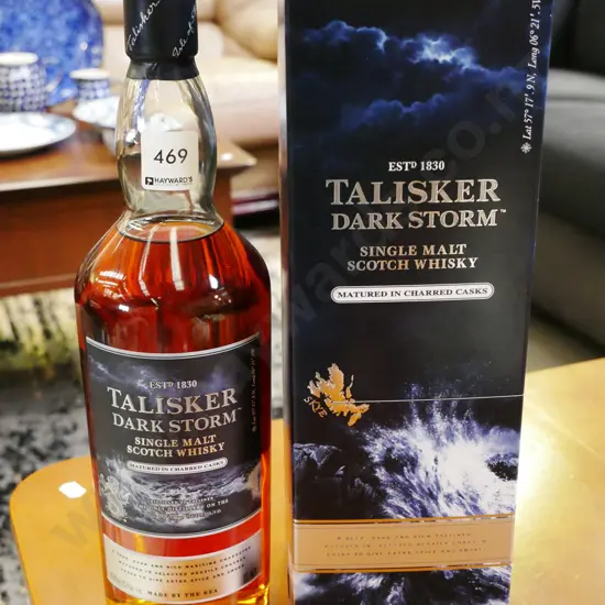 bottle of Talisker Dark Storm single malt whisky