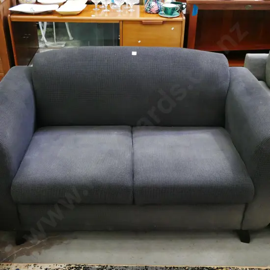 charcoal upholstered 2 seater settee