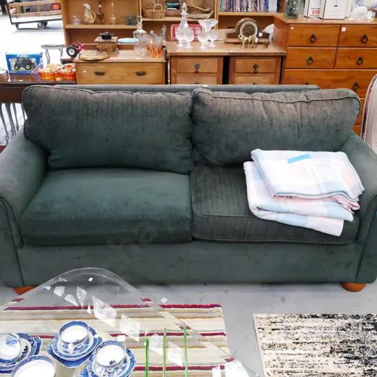 green divan bed - some fading