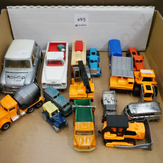 box of model vehicles