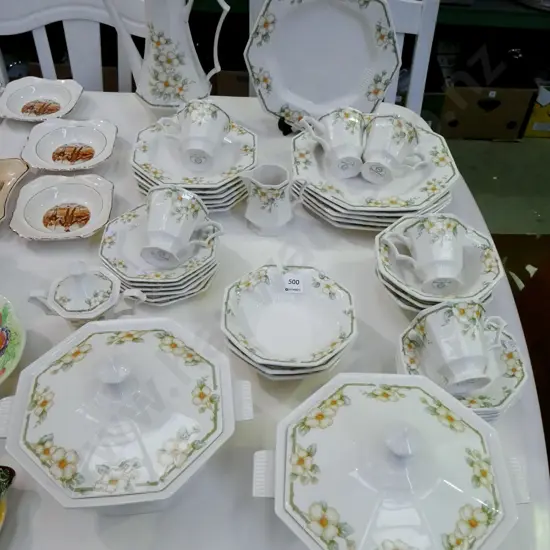 large assortment of Nikko dinner items; paltes, bowls, lidded vege etc