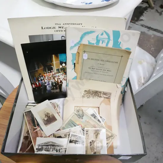 box; photographs and publications