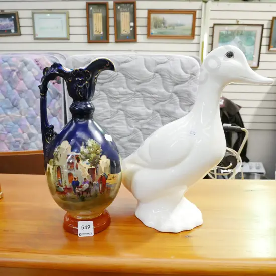 ewer vase, ceramic duck H-300