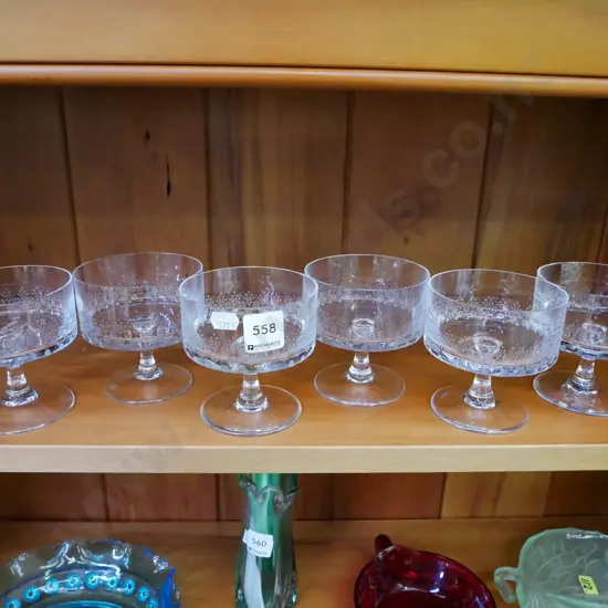 6x crystal etched comports