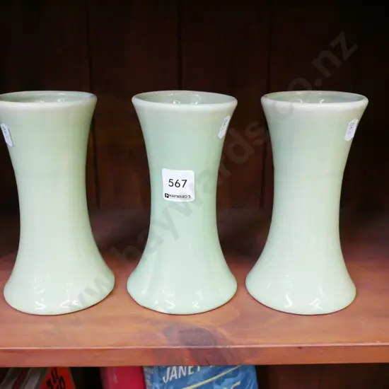 3x Dunedin Horticultural Society vases
