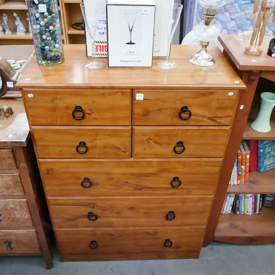 mdf faux wood veneer 7 drawer tallboy H-1120 W-800 D-400