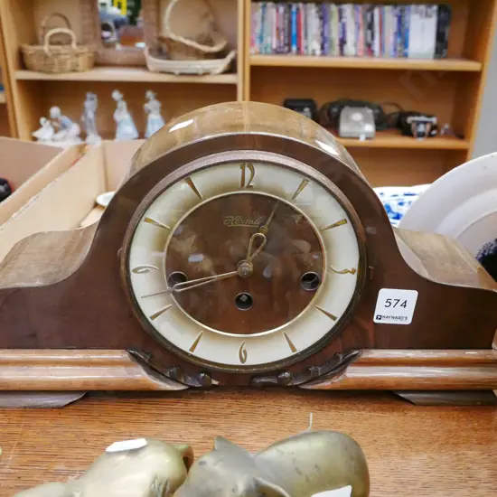 Hermle wood cased mantle clock