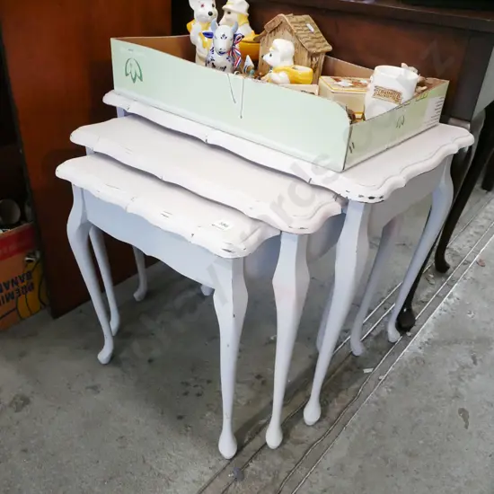 nest of 3 painted tables