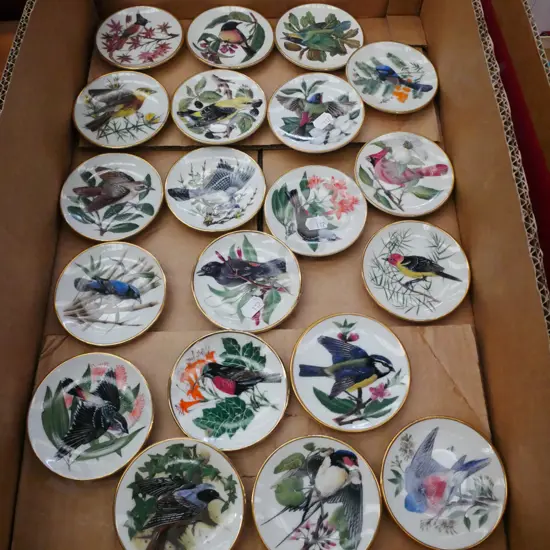 assorted Franklin Mint songbirds of the world dishes