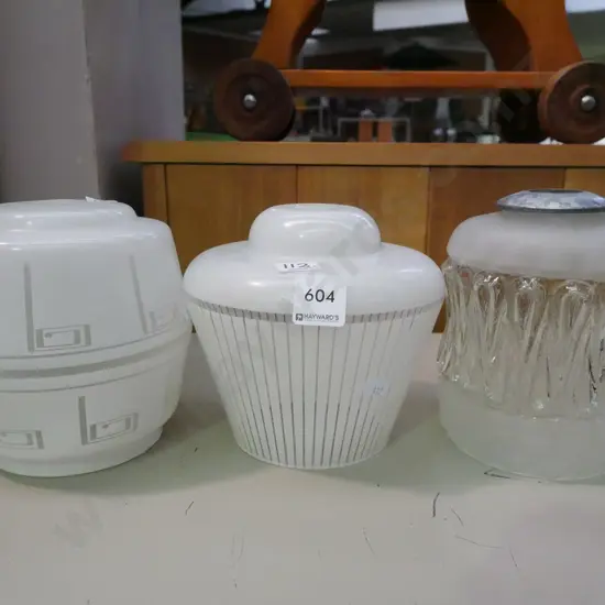 3x glass light shades