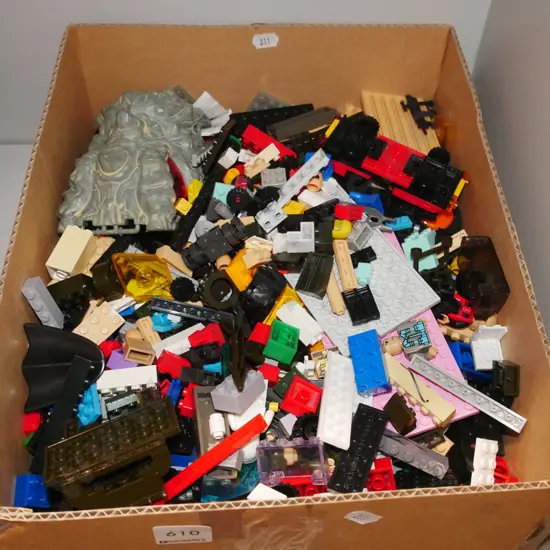 box of Lego pieces