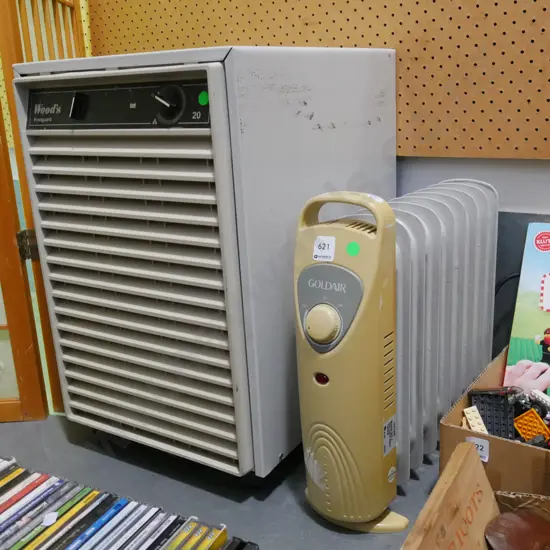 Woods dehumdifier, small Goldair oil column heater - green dots