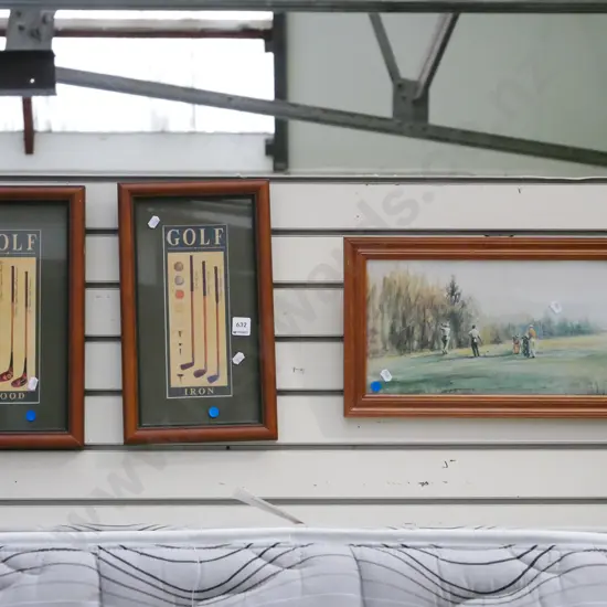 3x framed golf prints