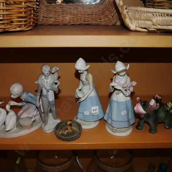 shelf of figurines