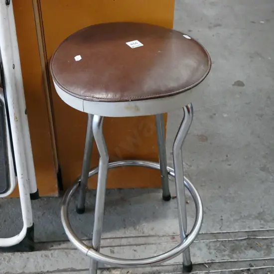 chrome and vinyl stool
