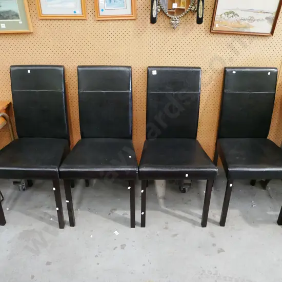 4x black vinyl dining chairs