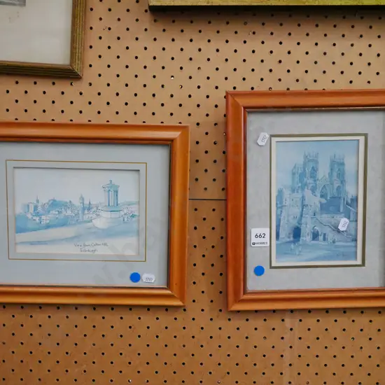 2x faded small prints - blue dots