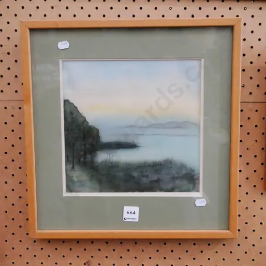 framed mixed media - coastal scene