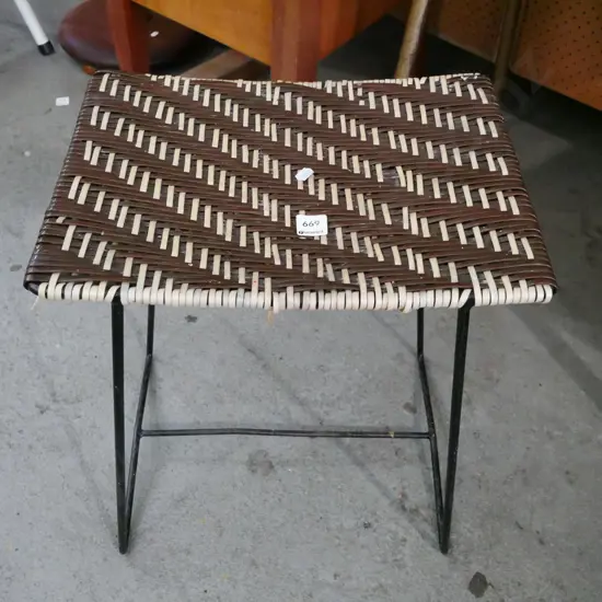 retro woven plastic stool