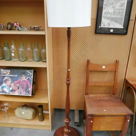 mahogany based standard lamp - needs rewiring