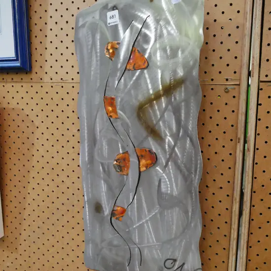 brushed metal wall art