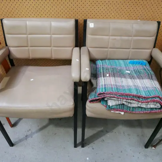 2x vinyl reception chairs