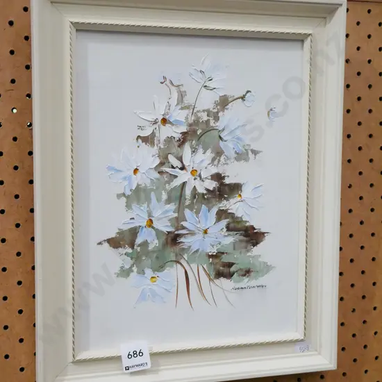 Robina Templeton oil - blue flowers