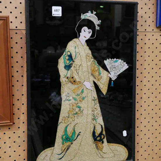 glitter painting behind glass