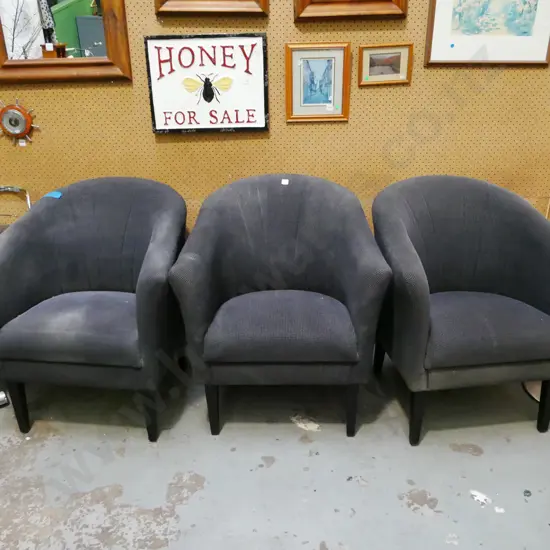 3x charcoal tub chairs