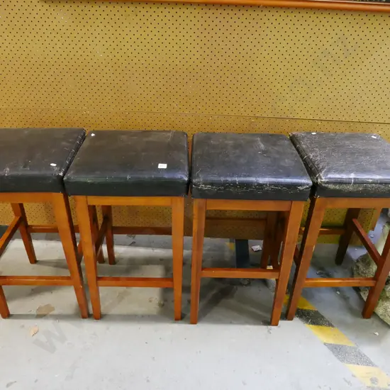 4x rimu and vinyl topped stools