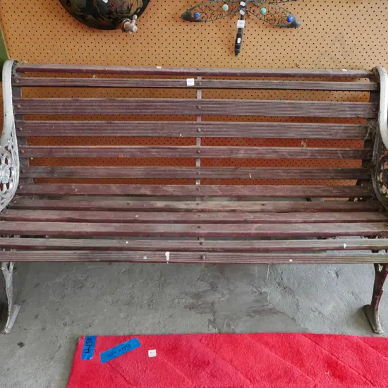Victorian cast iron ended bench seat