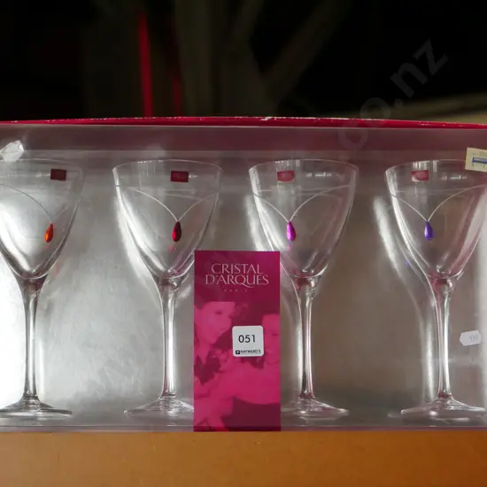 boxed set of 4 crystal wine glasses