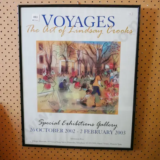 framed Lindsay Crooks 2003 exhibtion poster