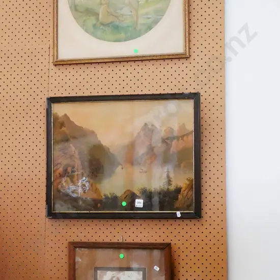 3x framed prints- green dots