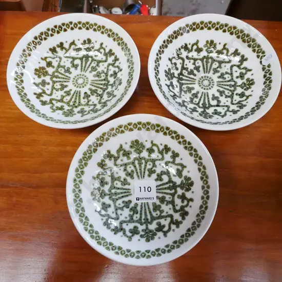 3x Crown Lynn Baroque dinner bowls 