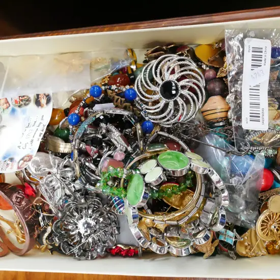 box of costume jewellery