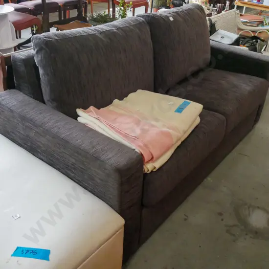 charcoal upholstered 2 seater settee